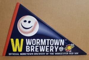 Wormtown Beer Tin Sign wormtown beer tin sign Wormtown Beer Tin Sign wormtownredsoxbasepennanttinrub 300x203