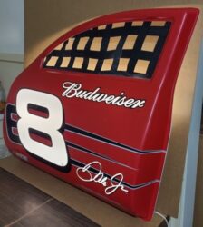 Budweiser Beer NASCAR Light [object object] My Beer Sign Collection &#8211; Not for sale but can be bought&#8230; budweiserdalejrlighteddoor2004side e1739302661189