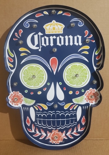 corona dia de los muertos neon sign