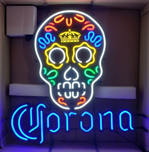Corona Beer Sugar Skull LED Sign
