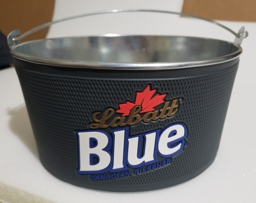 Labatt Blue Beer Hockey Puck Bucket