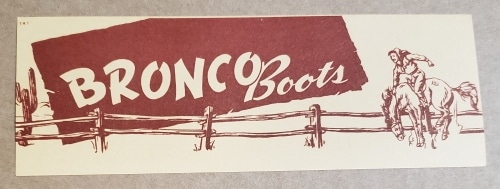 Bronco Boots Label