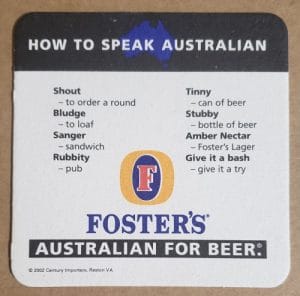 Fosters Beer Coaster fosters beer coaster Fosters Beer Coaster fosterscoaster2002rear 300x296