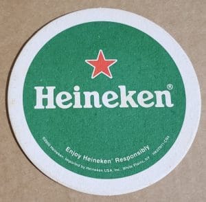 Heineken Beer Coaster heineken beer coaster Heineken Beer Coaster heinekencoaster2000rear 300x294