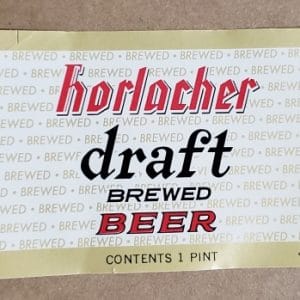 Horlacher Draft Beer Label