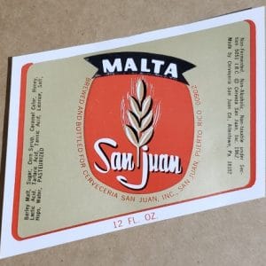 Malta San Juan Beer Label