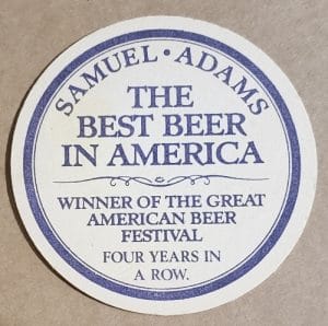 Samuel Adams Beer Coaster samuel adams beer coaster Samuel Adams Beer Coaster samueladamsroundcoasterrear 300x298