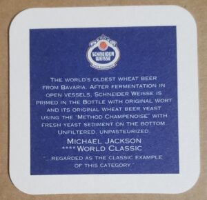 Schneider Weisse Beer Coaster schneider weisse beer coaster Schneider Weisse Beer Coaster schneiderweissechampagnecoasterrear 300x290