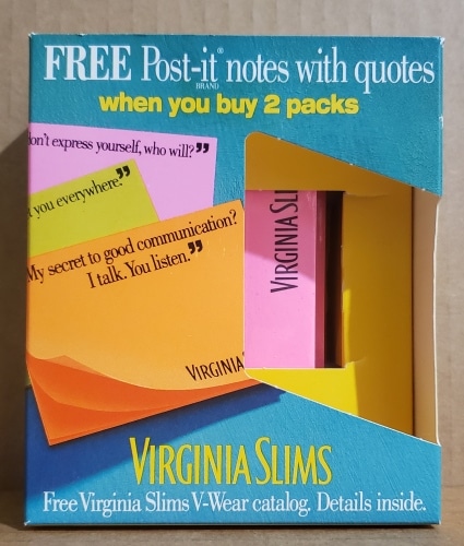 Virginia Slims Cigarettes Post It Notes