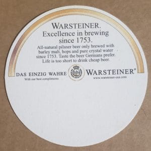 Warsteiner Beer Coaster warsteiner beer coaster Warsteiner Beer Coaster warsteinercoasterrear 300x300