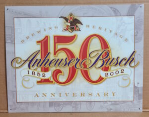 Anheuser Busch Beer Tin Sign