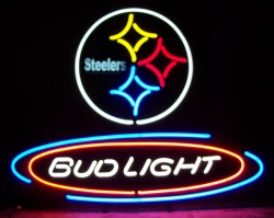 Bud Light Beer NFL Steelers Neon Sign