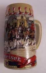 1986 Budweiser Holiday Beer Stein