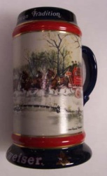 1990 Budweiser Holiday Beer Stein