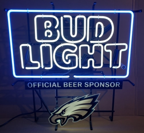Bud Light Beer NFL Eagles Neon Sign