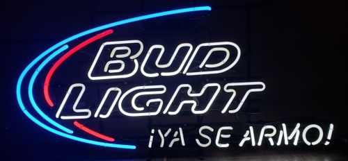 Bud Light Beer YA SE ARMO Neon Sign