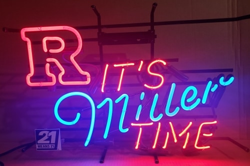 Miller Beer Rutgers Neon Sign
