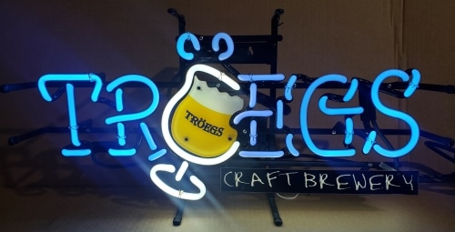 troegs neon sign