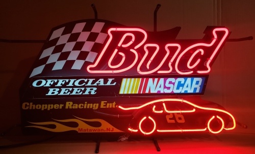 budweiser racing sign