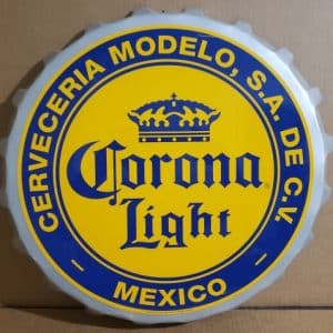 Corona Light Beer Cap Tin Sign