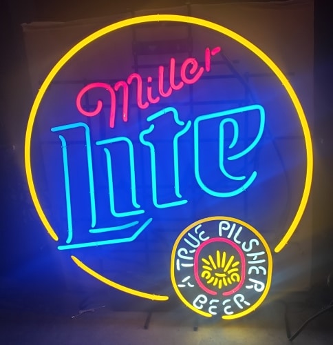 Miller Lite It's Miller Time Neon Logo Banner 3' x 3' – Ripper