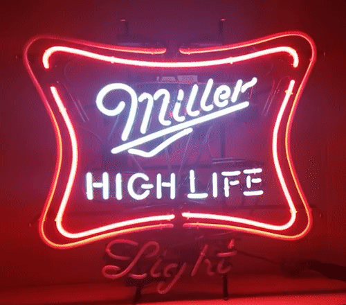 Miller High Life Beer Sequencing Neon Sign