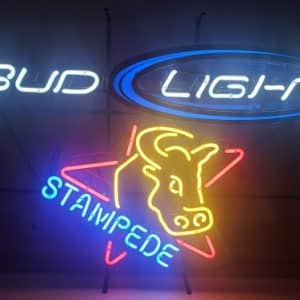 Bud Light Beer Stampede Bull Head Neon Sign