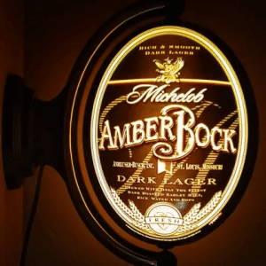 Michelob Amber Bock Rotating Pub Light