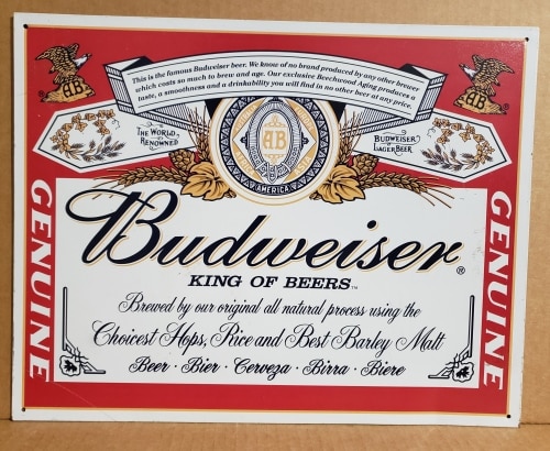 Budweiser Beer Tin Sign