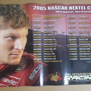Budweiser Beer NASCAR Schedule Poster