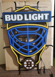 Bud Light Beer NHL Bruins LED Sign bud light beer nhl bruins led sign Bud Light Beer NHL Bruins LED Sign budlightgoaliemaskbruinsled2022off 217x300