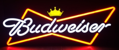 Budweiser Beer Crown Bowtie LED Sign