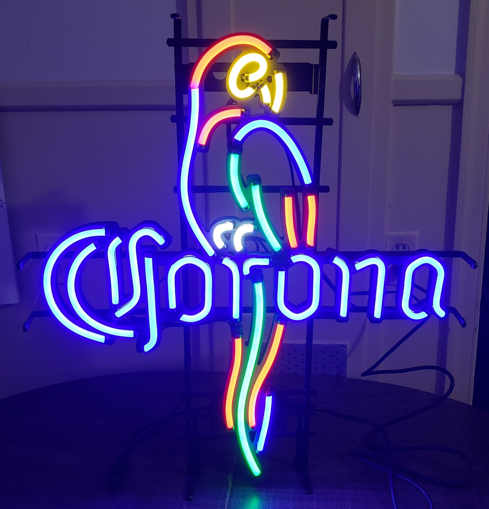 corona parrot neon light