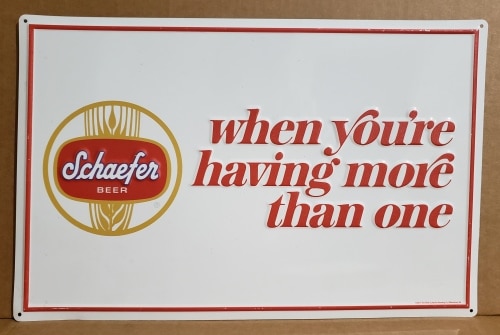 Schaefer Beer Tin Sign