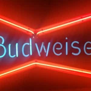 Budweiser Beer Bowtie Neon Sign