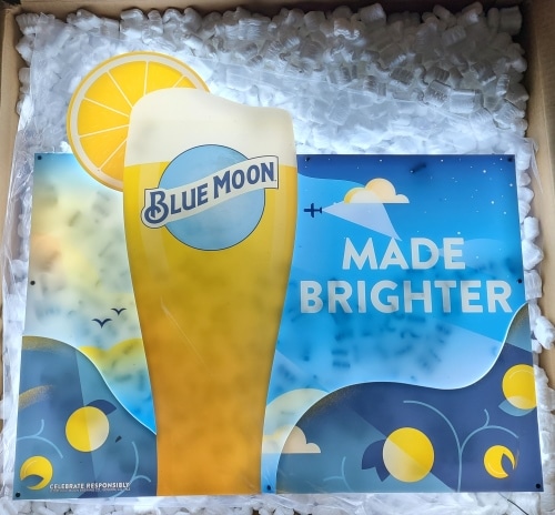 Blue Moon Beer LED Sign [object object] Home bluemoonmadebrighterled2022nib