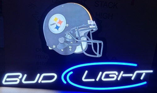 Bud Light Beer NFL Steelers LED Sign