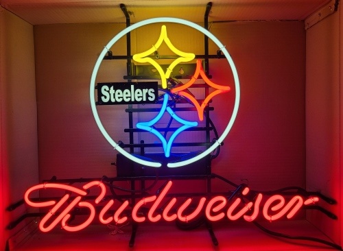 Budweiser Beer Steelers Neon Sign