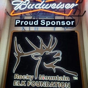Budweiser Beer Rocky Mountain Elk Neon Sign