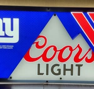 Coors Light Beer NFL Giants LED Sign