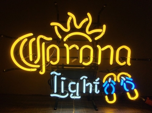 Corona Light Beer Flip Flops Neon Sign
