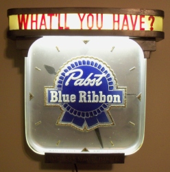 [object object] My Beer Sign Collection &#8211; Not for sale but can be bought&#8230; pabstblueribbonwhatllyouhaveclock