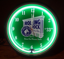 [object object] My Beer Sign Collection &#8211; Not for sale but can be bought&#8230; rollingrockneonclock1991