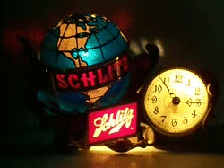 [object object] My Beer Sign Collection &#8211; Not for sale but can be bought&#8230; schlitzrotatingglobeclocklight