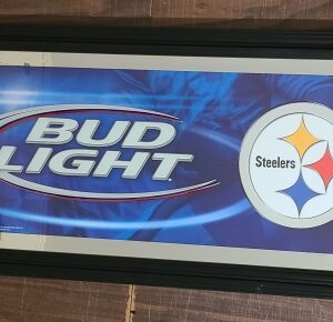 Bud Light Beer NFL Steelers Mirror