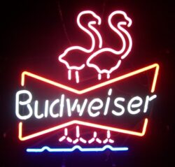 Budweiser Beer Flamingos Neon Sign [object object] My Beer Sign Collection &#8211; Not for sale but can be bought&#8230; budweiserflamingo e1695410357368
