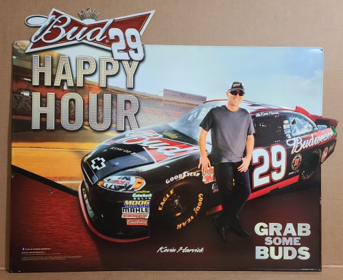 Budweiser Beer NASCAR Tin Sign