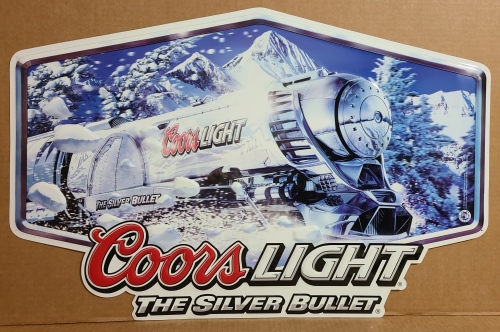 Coors Light Beer Silver Bullet Tin Sign