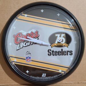 Coors Light Beer NFL Steelers Clock