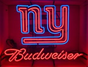 Budweiser Beer NFL Giants Neon Sign budweiser beer nfl giants neon sign Budweiser Beer NFL Giants Neon Sign budweisernflnygiants2004nib 300x229